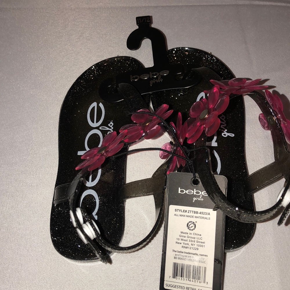 Bebe girls Jellies flip flop size 11/12 black